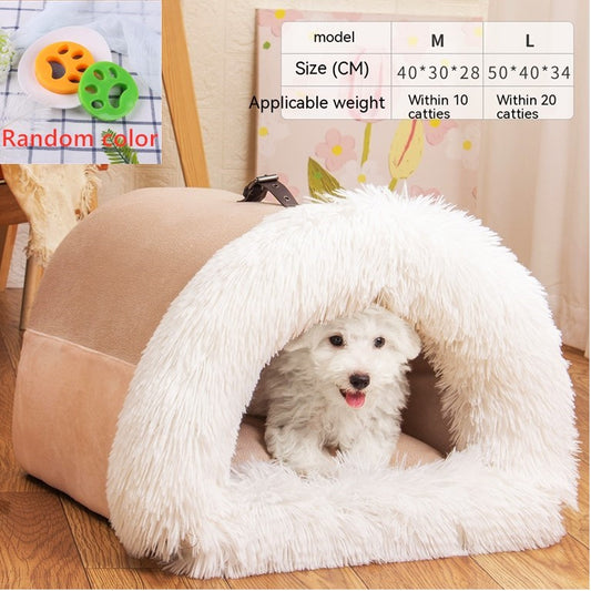 Luxury Warm Plush Pet Bed – Cozy Winter Nest for Dogs & Cats