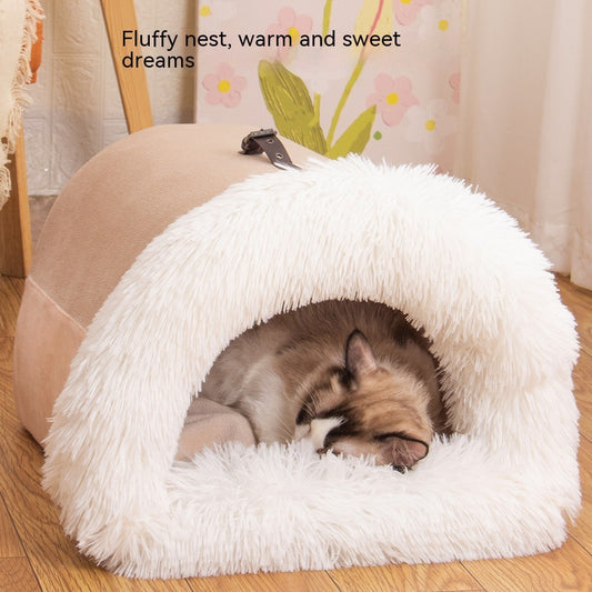 Luxury Warm Plush Pet Bed – Cozy Winter Nest for Dogs & Cats